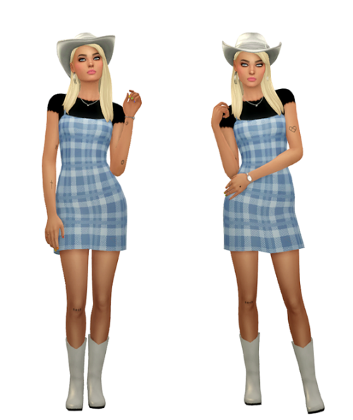 TS4 Country Girl Maxis Match LookbookSkin 1, 2 / Hair / Eyebrows / Eyes / Nosemask Clothing - To