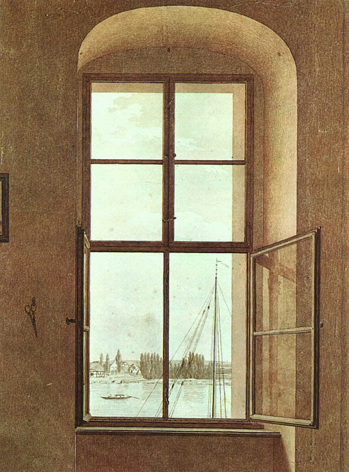 theartistsmanifesto:View from the Painter’s Studio, 1805-06, and Woman at a Window, 1822 by David Fr