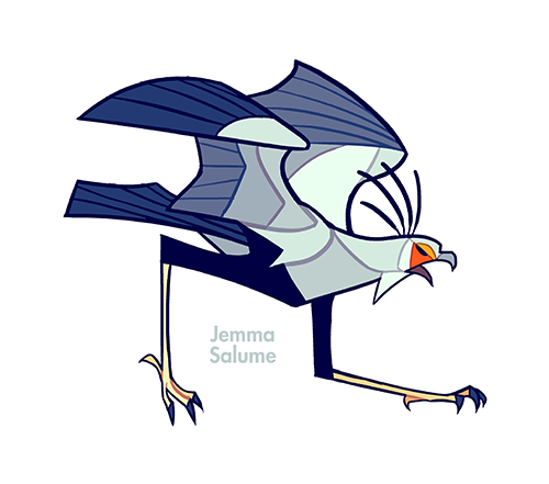 oxboxer:  A secretary bird. Animal commission! Available on S6.  Tumblr is just full of goodies tonight <3 Secretary birds are pretty damn awesome, in case you didn’t know. 