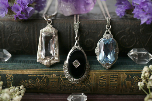 These antique silver gemstone necklaces sold so fast but they’re too beautiful not to share. S
