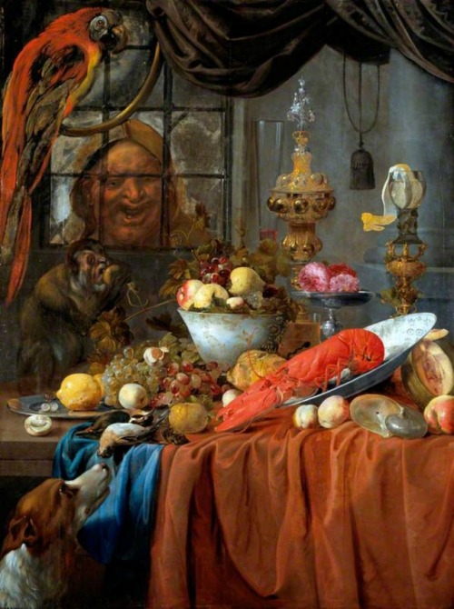 Still Life with Fruit, Lobster and Silver VesselsWillem van Aelst,1670