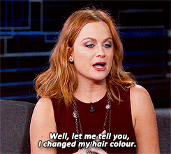 notnadia:  As someone who also recently did this: I RESPECT YOU, AMY POEHLER. I bet you had to stay a blonde for so many years because of Parks &amp; Rec and just didn’t want to feel beholden to one particular (work-related) look. I GET IT. I SO GET