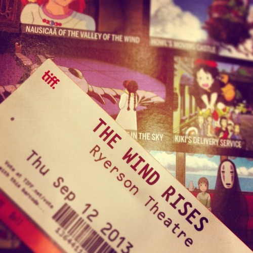 Saw #TheWindRises today with 2 of my friends at #TIFF :) Thank you Mr. #HayaoMiyazaki for brightenin