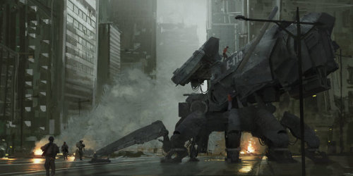 manfrommars2049:Street Repair by Julien Gauthier via ImaginaryMechs