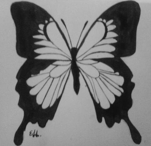 ettelwenailinon: Inktober drawing #15 is a butterfly :)