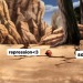 quenchiestzukka:[ID: Two screenshots from the show Avatar: The Last Airbender.The first screenshot shows Sokka, half buried in the ground. He is slightly smiling and looking at a baby saber-tooth moose lion that has an apple in front of it. The text over