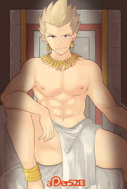 airow5213:    WorkSet4 #2 Gilgamesh    Top of WS3 vote is Gilgamesh from Fate/Stay Night.Theme of this time is “King”, now he is the King of King !Take off his  cloth by support!You can refer JOKER  tier then take my donjin book about Fairy Tail