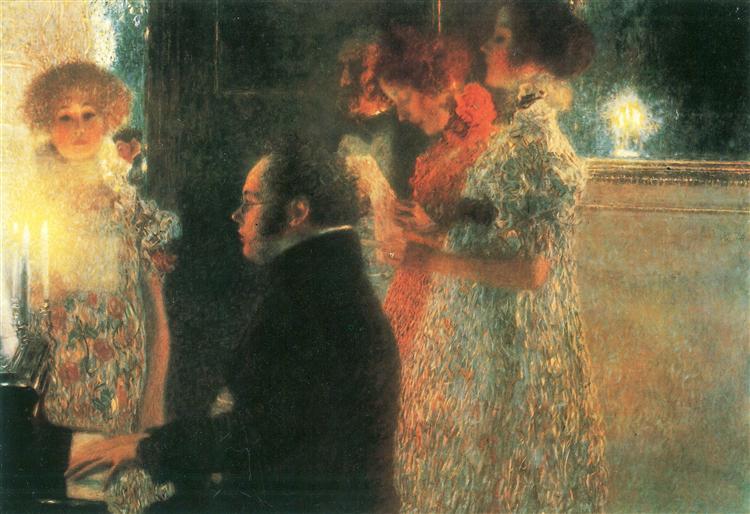 gustavklimt-art:    Schubert At The Piano II  1899  Gustav Klimt  