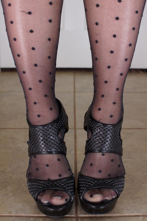 The pairing of nylons/stockings &amp; high heels is one of my favorite combinations.I love that 