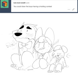 coffinpaws:  I’m open to more suggestions like this (involving these three guys)Doesn’t have to be fetishy. If I like the idea I might draw it.