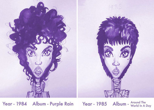 Prince, enough said.Every Prince Hairstyle From 1978 to 2013 by illustrator and set designer Gary Ca