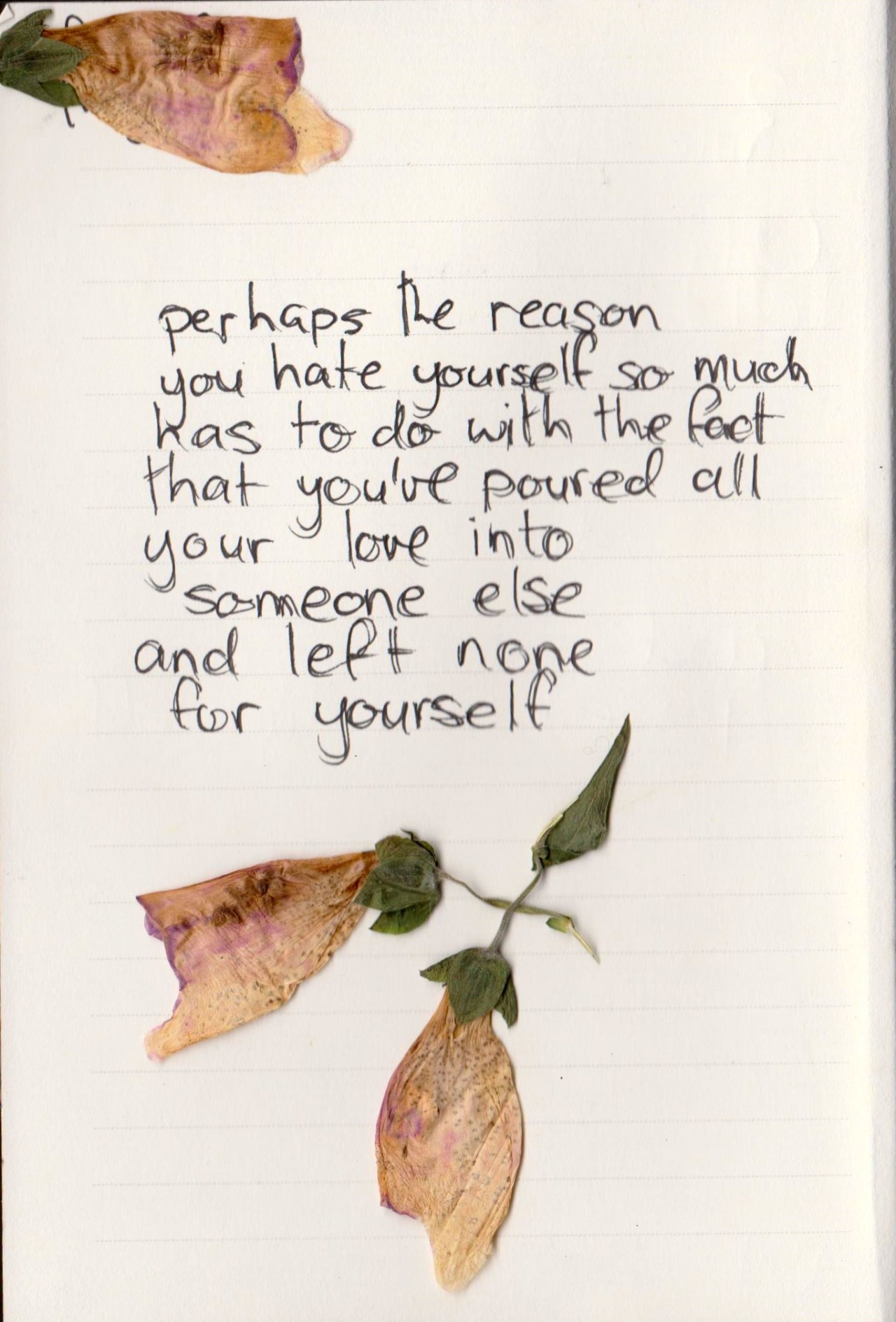 whatever-you-write:  perhaps the reason you hate yourself so muchhas to do with the