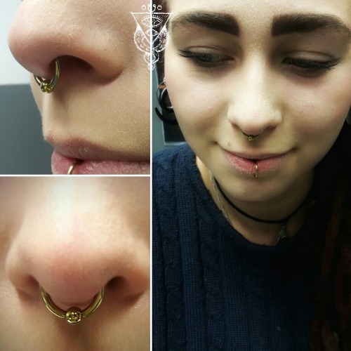 Performed this septum on my beautiful regular, Laura. Look how the rest of the piercingroom mirrors 