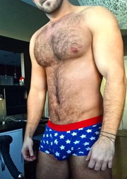 biblogdude:  Want that hairy bod and sweet bulge on me!