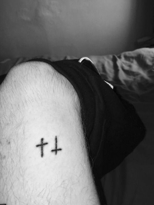 Submission from @illuminarchie These are his first two stick and poke tattoos, and I’d say he’s off 