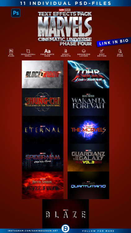 sahinduzgunart:MARVEL Cinematic Universe - PHASE FOUR | Text-Effects/Mockups | Template-Package  by 