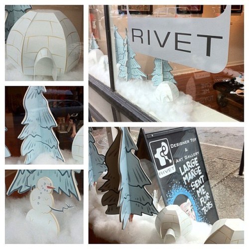 Memory from 5 years ago of Rivet’s holiday window design by then intern @bairbrains. #rivet #rivetga