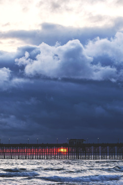 wavemotions:  Sunset and Dark Clouds at Oceanside
