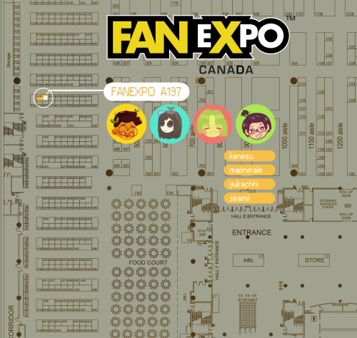 Hey guys! Im tabling at FanExpo in Toronto from Sept. 1-4 with a group of lovely and talented friend