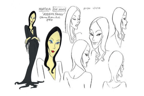 Model sheets for Hanna-Barbera’s 1973 animated series, The Addams Family. Pugsley, by the