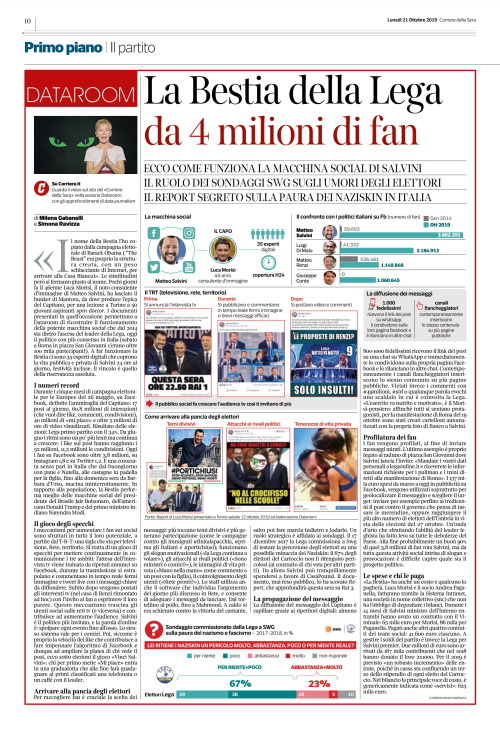 Corriere della Sera, 21 Ottobre 2019