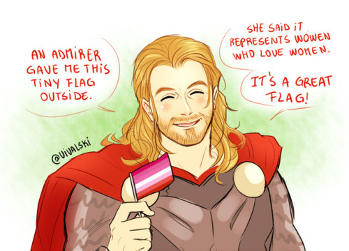 raakxhyr:vivalski:I keep seeing tweets about how lesbians like Thor &amp; I just imagined what if th