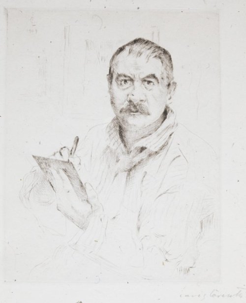 Self-Portrait, Lovis Corinth, 1909, Minneapolis Institute of Art: Prints and DrawingsSize: 7 5/8 x 6