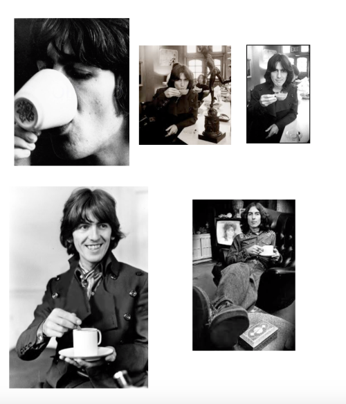 thateventuality:George Harrison and tea appreciation postPhotos: Harry Benson, The Beatles Book, Key