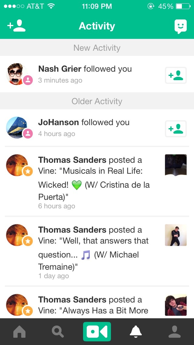 thatonesingingguy:  Okay, so for some reason like 30 people on vine are following