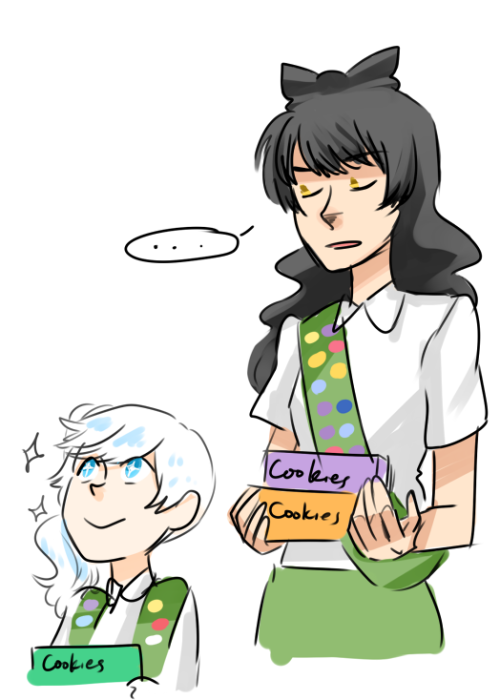 weissrabbit:  Ash, Mar, and noi were talking about a girl scout au also known as competitive cookie selling au, and get a shit ton of fake badges au
