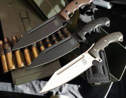 gunrunnerhell:  Bastinelli Knives - Assaucalypse Big Fighter French made knives. Odd name but huge. Not sure on the price though since I couldn’t find it listed on his website.