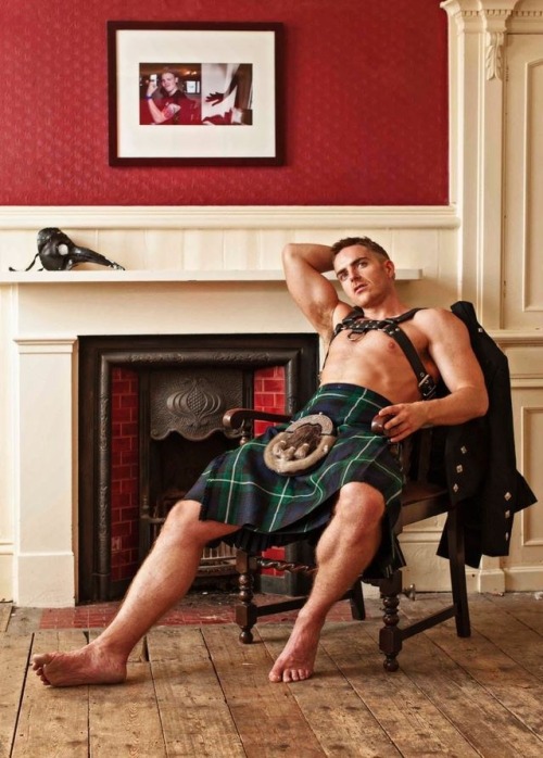 Men in kilts with tattoos