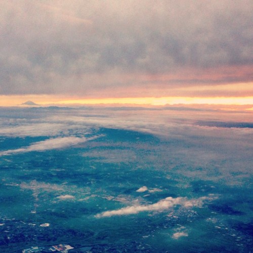 Mt. Fuji and a Tokyo sunset from the plane #japanstagram