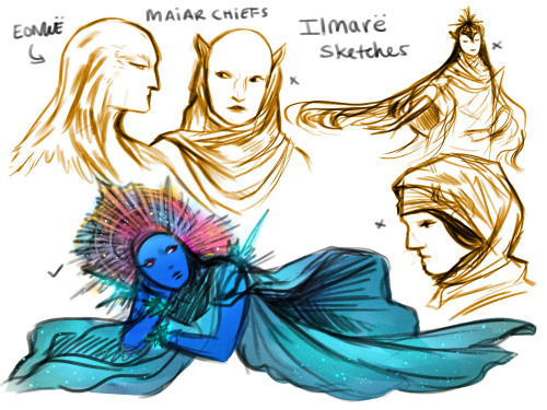 motherofbees:Maiar stuff~- Maiar Chiefs: Eonwë (Herald of Manwë) and Ilmarë (Handmaiden of Varda)- I