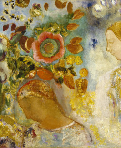 laclefdescoeurs:  Two Young Girls among Flowers, 1912, Odilon Redon