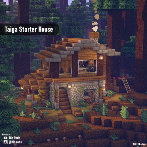 Minecraft survival starter house, biome: Taiga. Full tutorial on my YouTube channel. So&hellip; what