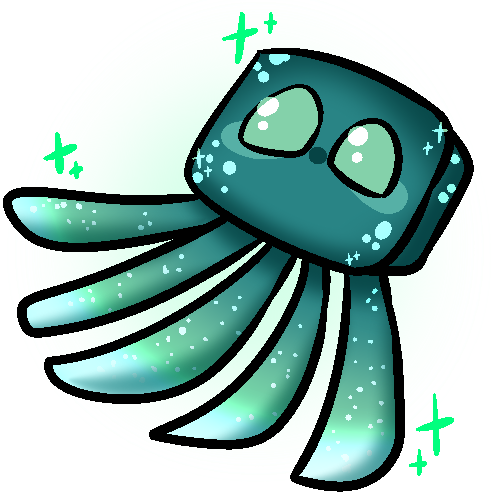 A glowsquid emoji, by commission! Feel free to use in your servers, and if you like what I do, send 