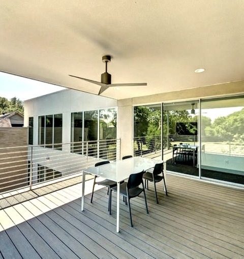 Deck Roof Extensions In DallasExamples Of Mid-sized, Contemporary Backyard Deck Renovations That Include