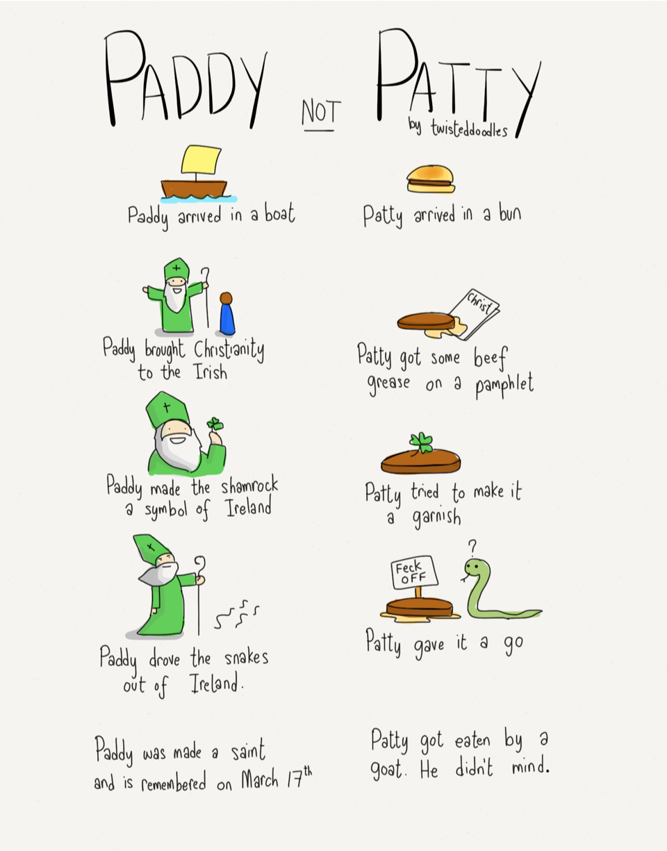 twisteddoodles:  Paddy not Patty.