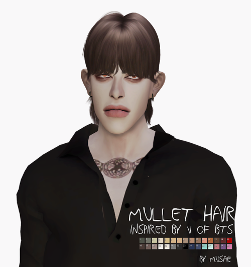 effiethejay: Mullet Hair for ts4 (requested)  *new mesh* Mesh by me Texture by @mmsims  30 Swatches 