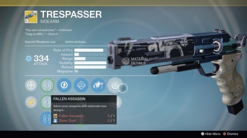 TrespasserSidearmCurrently dropping before Rise of Iron goes live. It seems quite a few players are 