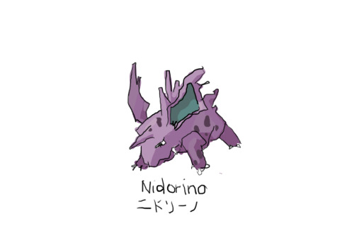 Drew Pokemon With My Left Hand, Nidorino