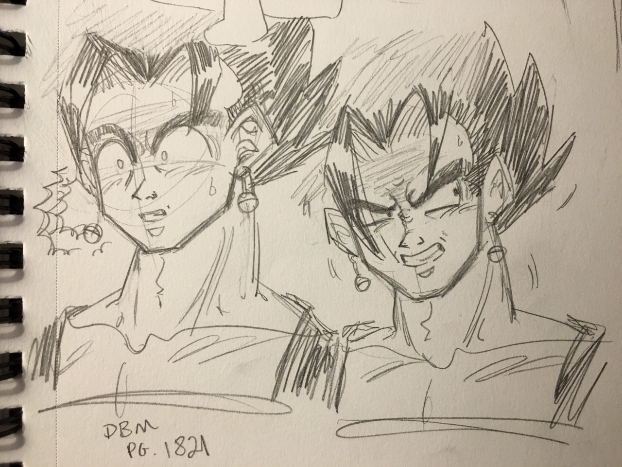 Just a loose sketch of Vegito, referenced from artist Asura’s Vegito drawings in Dragon Ball Multiverse. Asura’s an 