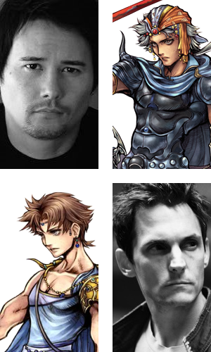 joshawooott-deactivated20180513:  The main protagonists of the Final Fantasy series and their voice actors  Warrior of Light - Grant GeorgeFirion - Johnny Yong BoschOnion Knight - Aaron SpannCecil Harvey - Yuri LowenthalBartz Klauser - Jason SpisakTerra