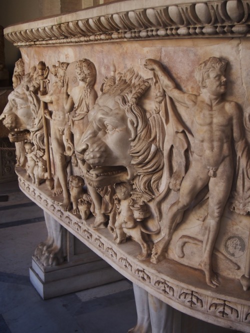 thesilenceofthemarble: Sarcophagus with representation of the Dionysiac procession, 150 A.C., &