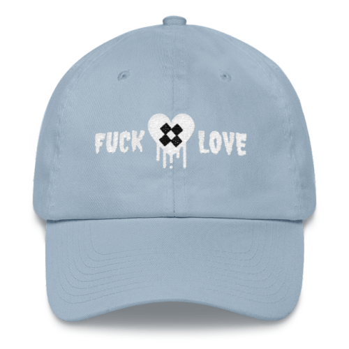 in addition to the new Fuck Love sweater, I&rsquo;ve also just added some matching dad hats and 