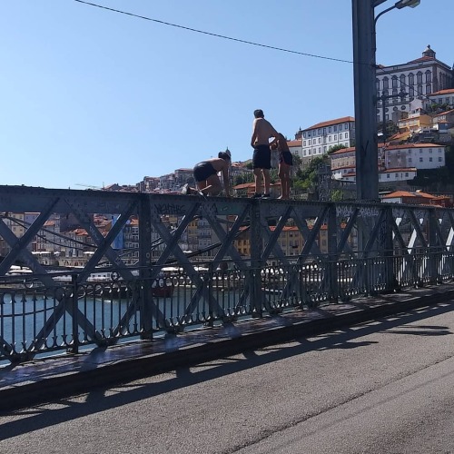 The bridge jumping boys of Porto. Today is full of young boys jumping from the Ponte D. Luis bridge 