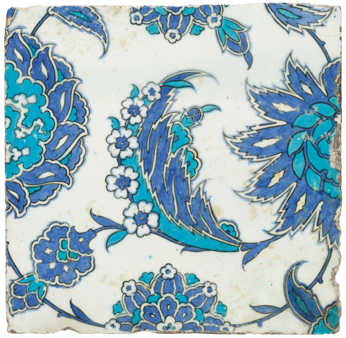 robert-hadley: AN IZNIK BLUE AND WHITE POTTERY TILE OTTOMAN TURKEY, CIRCA 1540 Source: christie’s.co