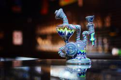 weedporndaily:  This beautiful @andyg_glass recycler is packed with sections! Come check out this unique spinner today! 🌀💚💙 by @carlileglassgallery