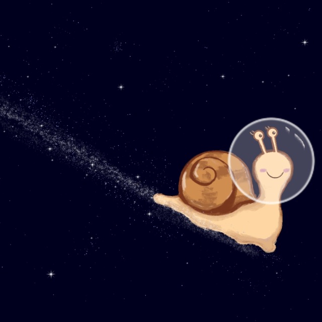 Silver Snail Trail #cute snail#snail#night sky#silver#silver trail#illustration#illustrator#kidlitart #childrens book illustration #art challenge#whimsical#whimsuary#milk way#kuwaii